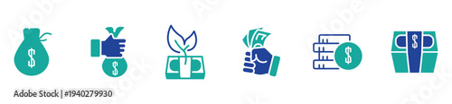 Savings, Investment and Banking Service Icon Pack