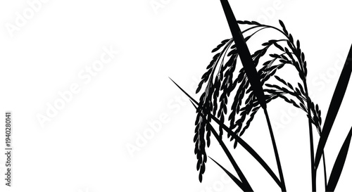 A black silhouette of grass against a white background