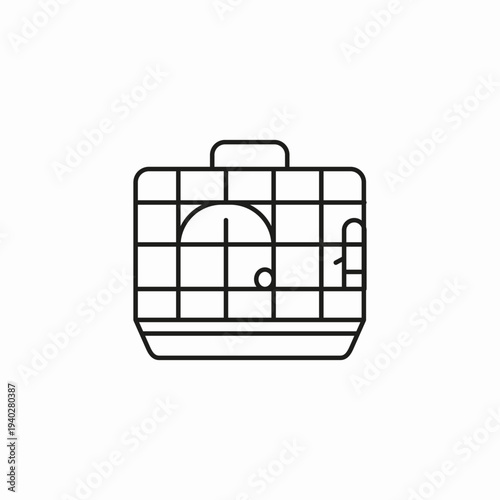 animal pet travel cage icon sign vector