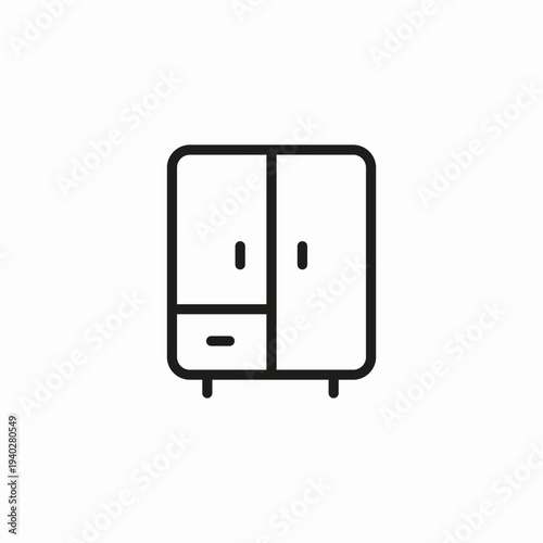 bedroom storage wardrobe icon sign vector