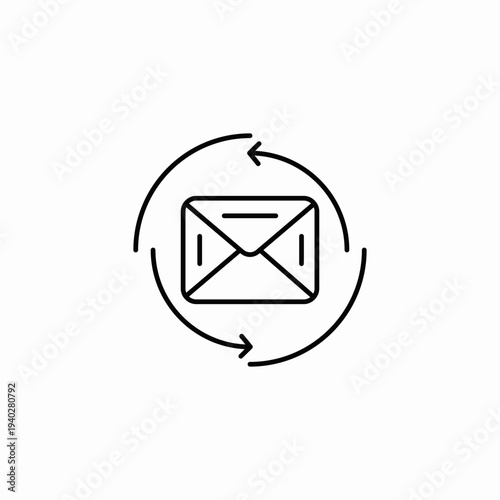 email message refresh icon sign vector