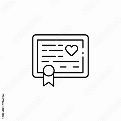 marriage certificate document icon sign vector