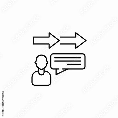 person speaking with arrows icon sign vector