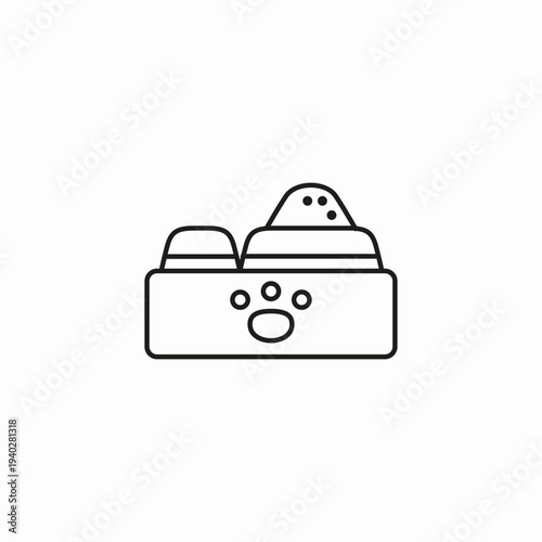 pet food water bowls icon sign vector