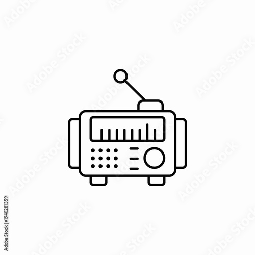 portable old radio icon sign vector