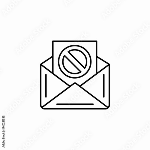 restricted email message icon sign vector
