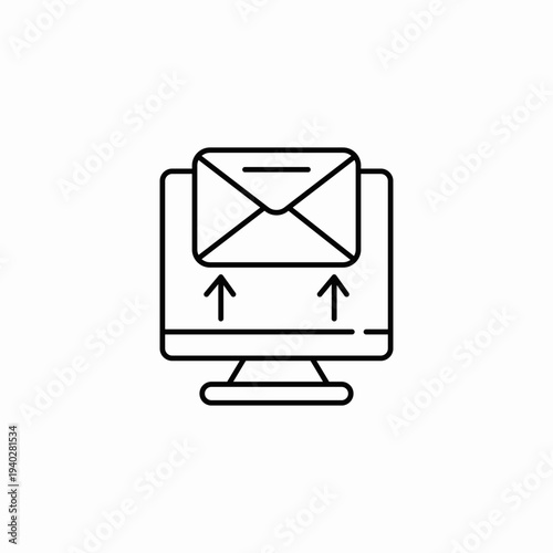 sending email upload icon sign vector