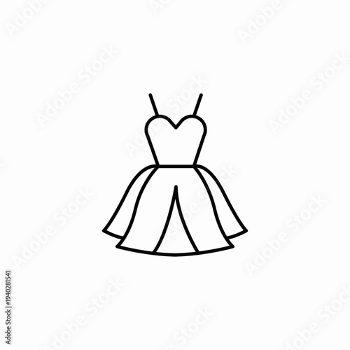 short sweetheart neckline dress icon sign vector