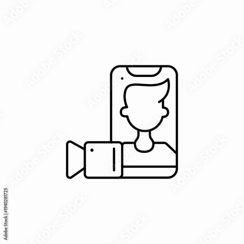vlogging mobile camera icon sign vector