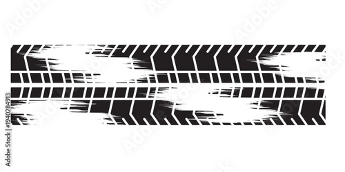 Auto tire tread grunge element. Car and motorcycle tire pattern, wheel tyre tread track. Black tyre print. Modern Vector. eps 10