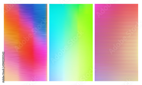 Set of ribbed glass texture backgrounds