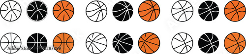 A collection of 18 basketball illustrations in various stages of completion