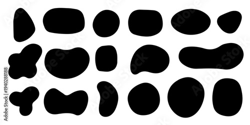 Organic shape, blot. Random blob organic geometric round pattern isolated on white background. abstract organic shape collection.