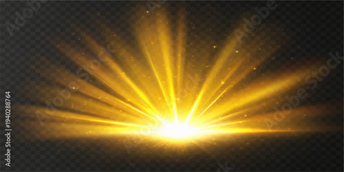 Abstract sun rays background with bright sky and glowing light
