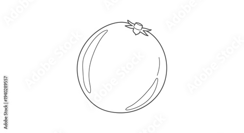 A simple line drawing of a peach with a leafy stem on a white background.