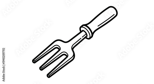 A simple line drawing of a fork on a white background.