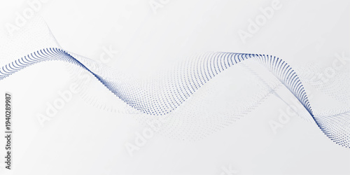 Abstract blue background with white flowing lines