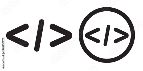 Code vecor icon set. Stock vector illustrator. EPS 10