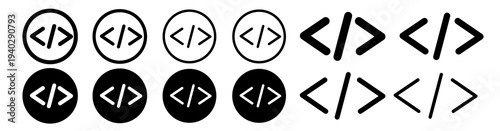 Code vecor icon set. Stock vector illustrator. EPS 10