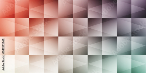 Abstract Geometric Grid Background with Triangular Patterns and Vibrant Multi-Color Grainy Gradient. Creative modern background. Clean minimalist geometric graphic. Wallpaper design