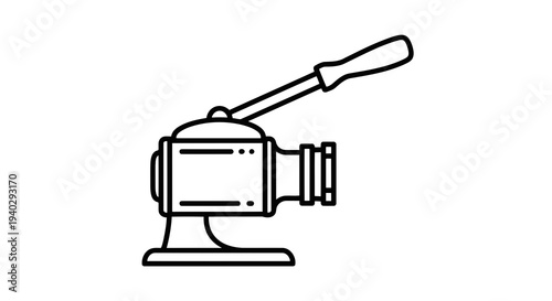 Simple line drawing of a manual machine vice on a white background