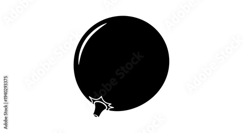 A black balloon with a knot at the bottom is depicted against a white background.