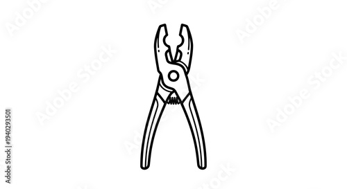 A simple line drawing of a pair of needle-nose pliers on a white background.
