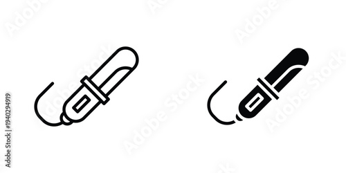Hair curler icon in doodles flat and line stroke pack