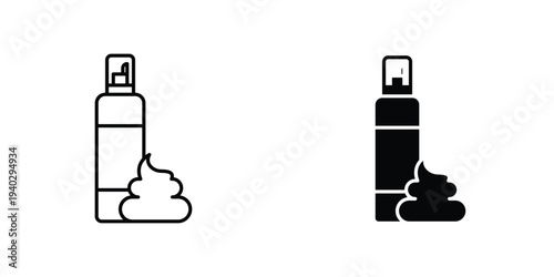 Hair mousse icon in doodles flat and line stroke pack