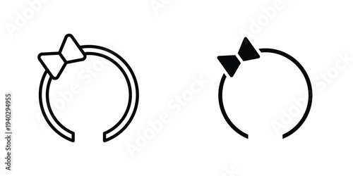 Hair tie icon in doodles flat and line stroke pack