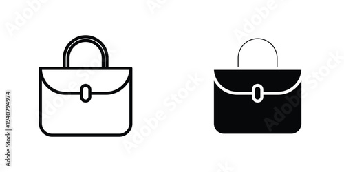 Hand bag icon in doodles flat and line stroke pack