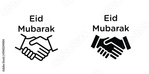 Handshaking icon in doodles flat and line stroke pack