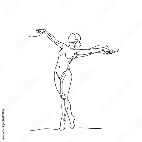 3d rendered medical illustration of a powerful female ballet dancer showing muscular human anatomy and athletic silhouette