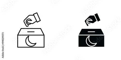 Infaq icon in doodles flat and line stroke pack