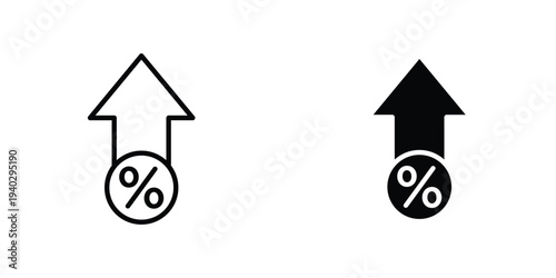 Interest growth icon in doodles flat and line stroke pack