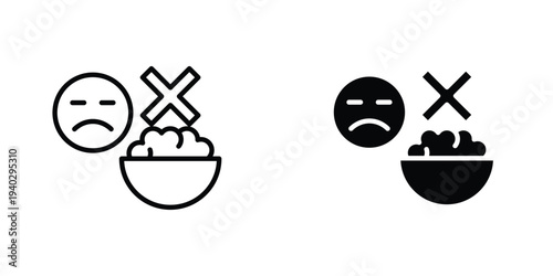 Lack of appsetite icon in doodles flat and line stroke pack