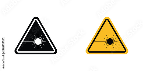 Laser warning icon in doodles flat and line stroke pack