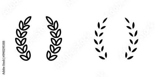 Laurel wreath icon in doodles flat and line stroke pack