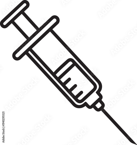 Medical Syringe Injection Icon Illustration