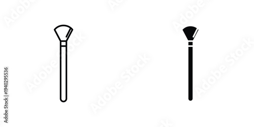 Makeup brush icon in doodles flat and line stroke pack