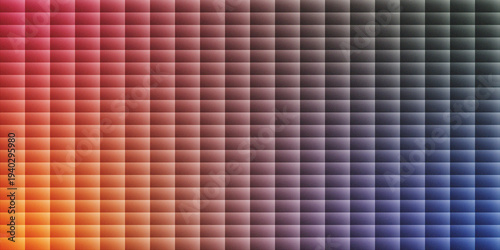 Abstract Geometric Mosaic Background with Gradient Square Grid and Grainy Texture