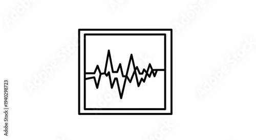 Audio Waveform Icon, Sound Signal, Music Equalizer, Digital Audio Analysis