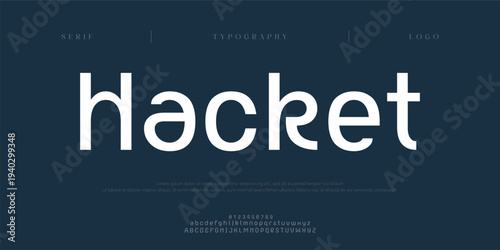 Hacket, Creative digital minimal modern alphabet fonts. Typography minimalist urban digital fashion future creative logo font. vector illustration
