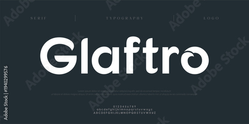 Glaftro, Creative digital minimal modern alphabet fonts. Typography minimalist urban digital neon future creative logo font. vector illustration
