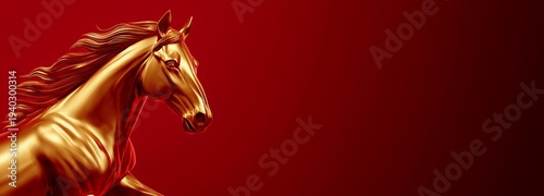 golden horse figure in red theme