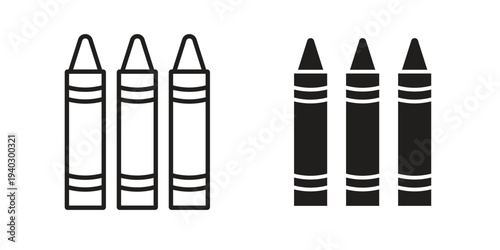 Crayon icon. modern vector symbols set