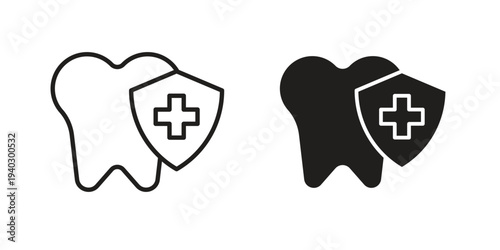 Dental insurance icon. modern vector symbols set