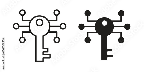 Digital key icon. modern vector symbols set