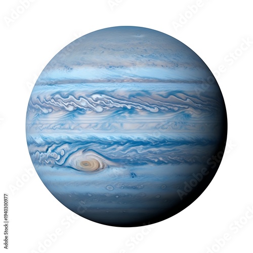 Swirling atmospheric patterns on the surface of the gas giant jupiter captured in space imagery