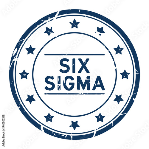 Six Sigma quality management business process improvement circular emblem logo
